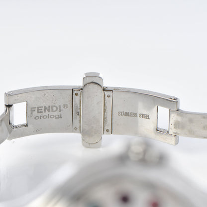 Fendi Stainless Steel Diamond Topaz 38mm Crazy Carats Rotating Gem Quartz Watch 9 of 10