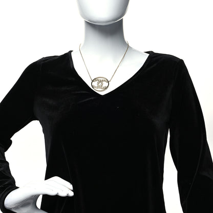 Chanel Baguette Crystal High Society CC Pendant Necklace Gold 2 of 5