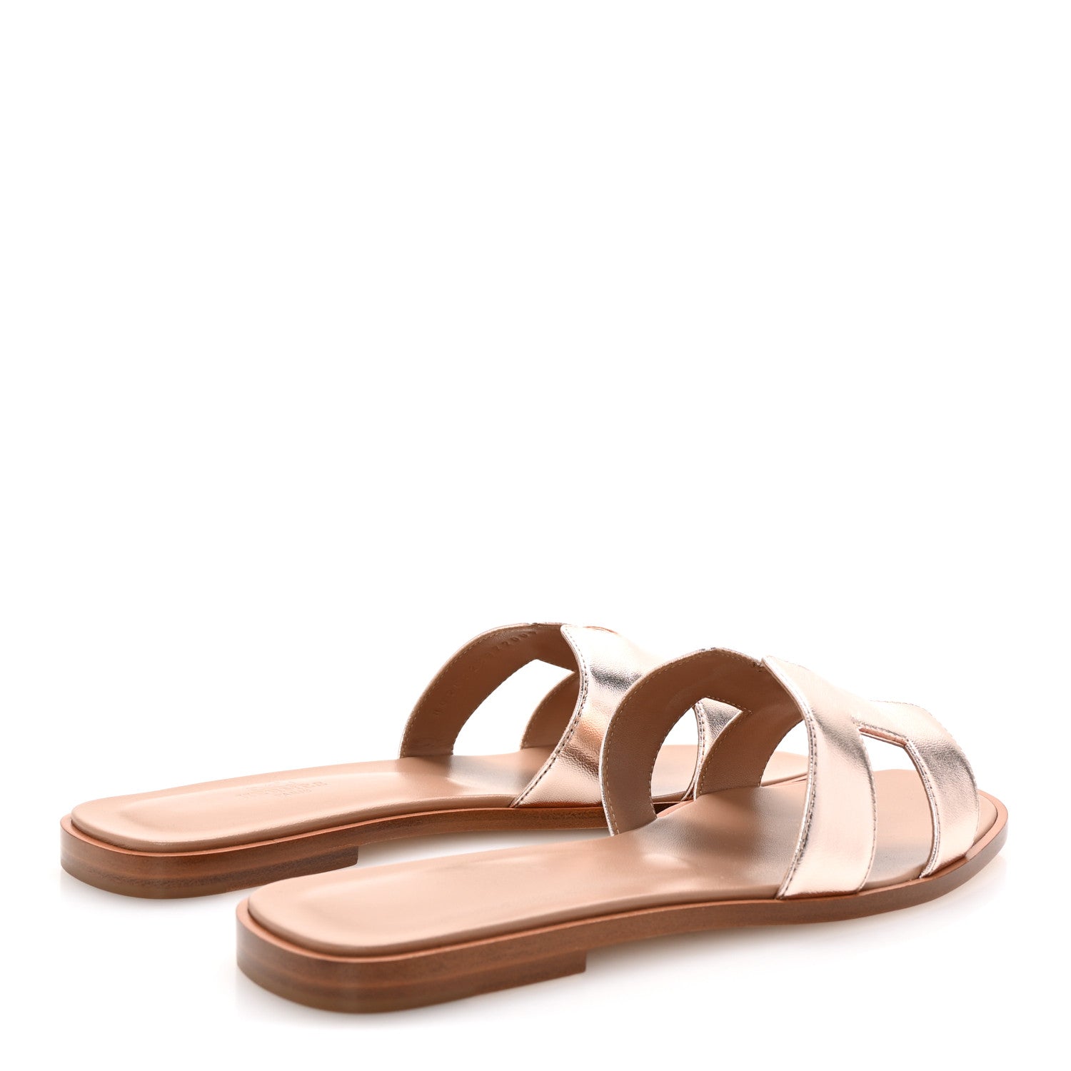 Hermes Metallic Calfskin Oran Sandals 39 Rose Dore 5 of 10