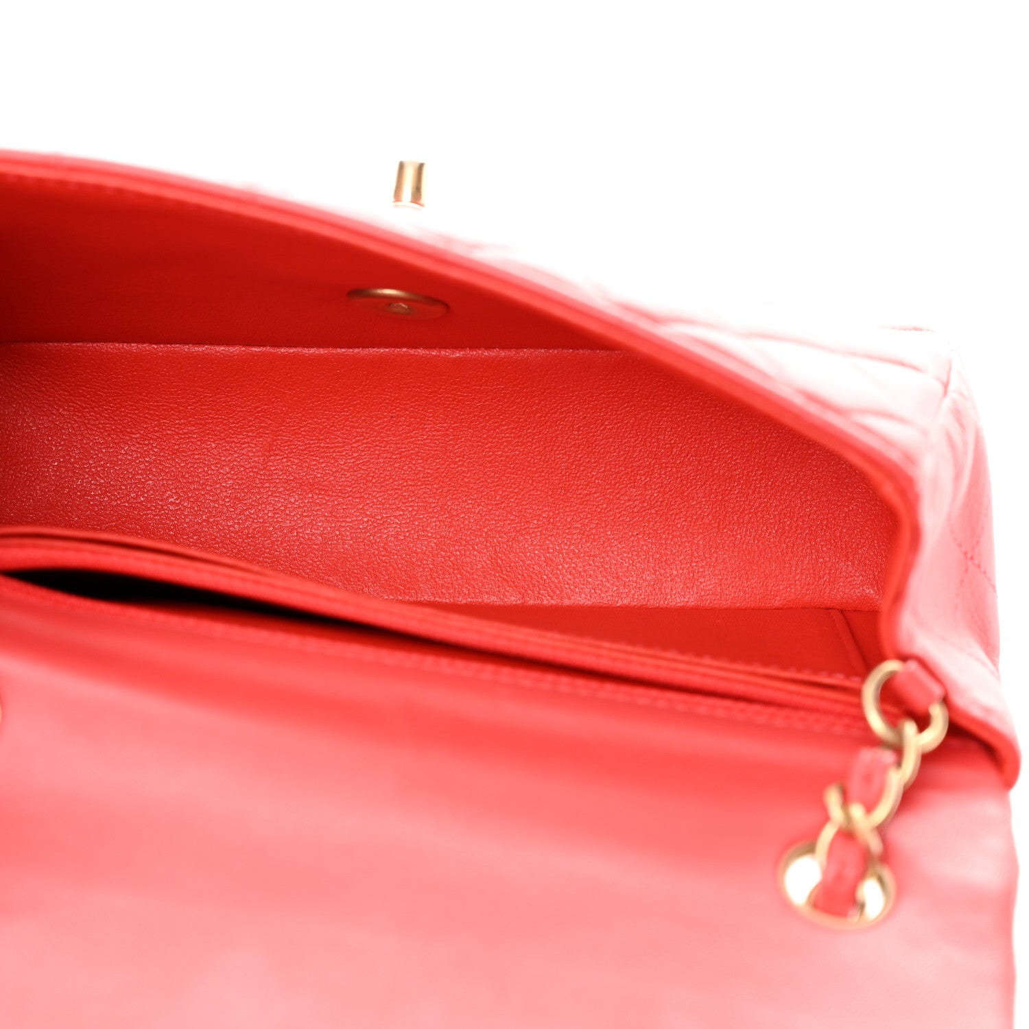 Chanel Lambskin Quilted Mini Rectangular Flap Red 5 of 10