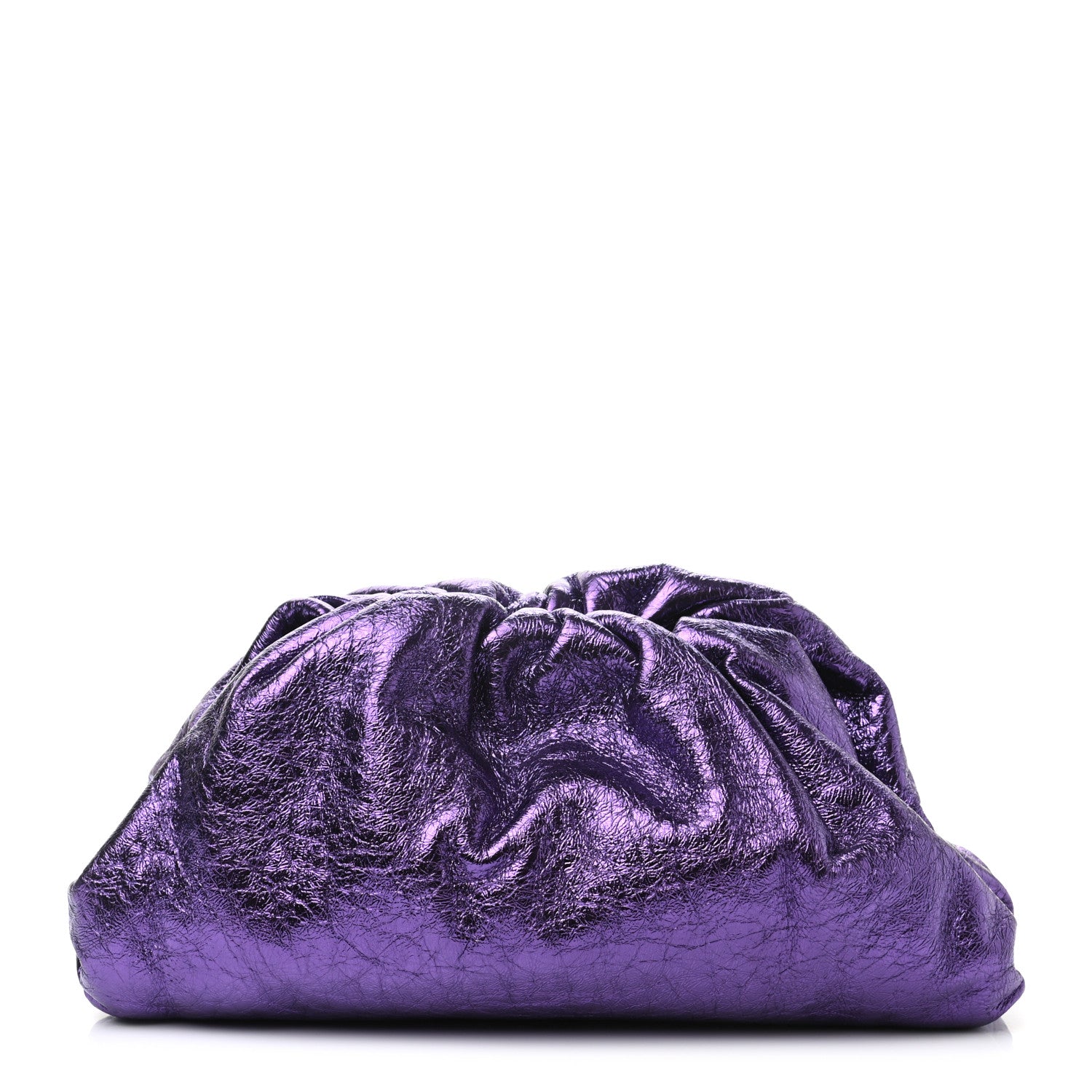 Bottega Veneta Metallic Crinkled Lambskin The Pouch Viola 2 of 22