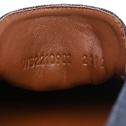 Hermes Denim Canvas Calfskin Womens Destin Loafer 36.5 Bleu Brut Gold 8 of 9