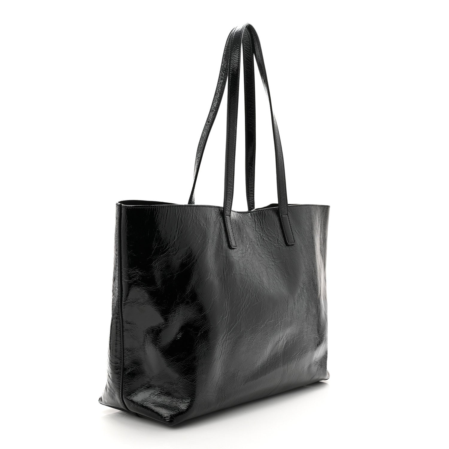 Saint Laurent Patent Calfskin Large Shopping Tote Black 6 of 21