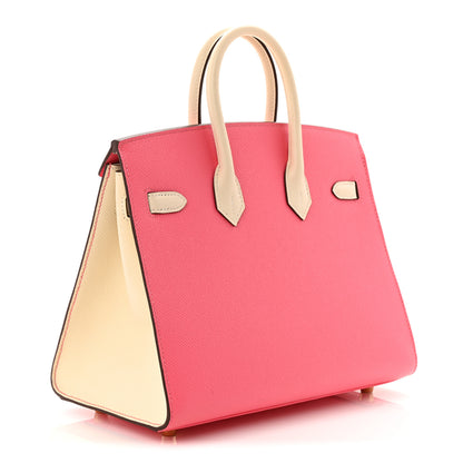 Hermes Epsom Horseshoe Birkin Sellier 25 Rose Azalee Nata 4 of 13