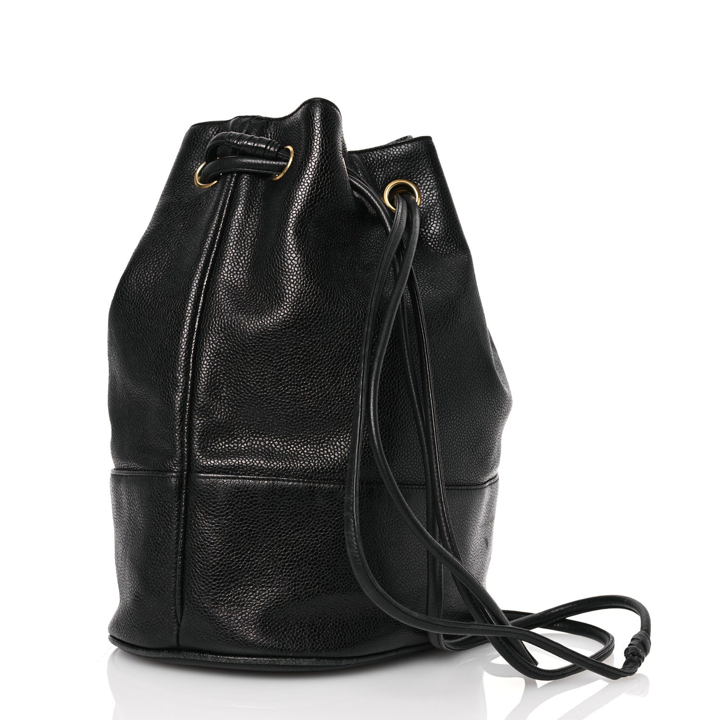 Caviar CC Drawstring Shoulder Bag Black