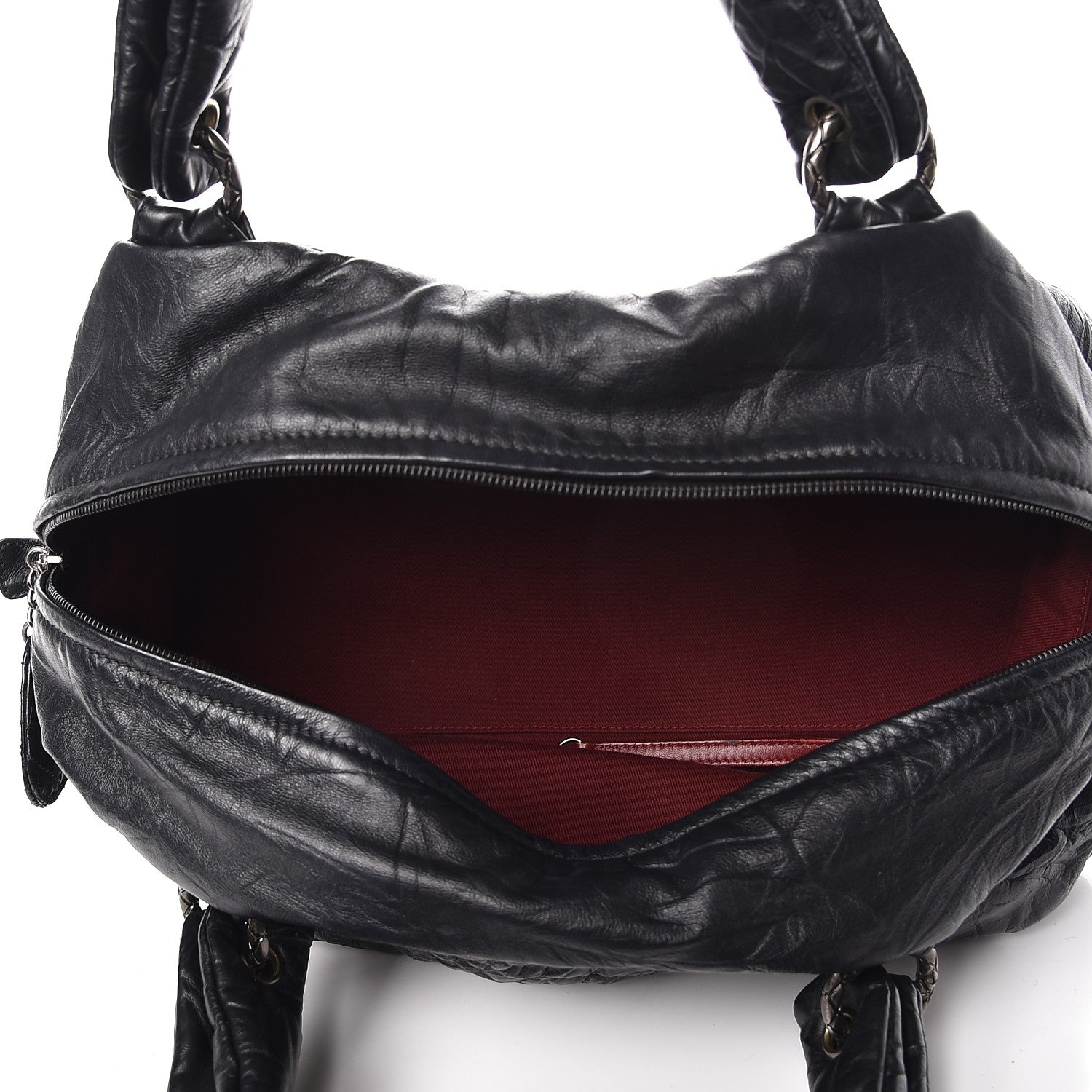 Chanel Aged Calfskin Coco Rider Bowling Bag Black 5 of 7