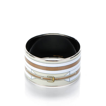 Hermes Enamel Printed Extra Wide Sangles Bracelet 65 3 of 6