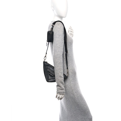 Prada Grace Lux Triangle Shoulder Bag Black 2 of 10