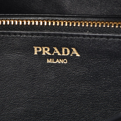 Prada Soft Calfskin Quilted Chain Wallet Black 6 of 8