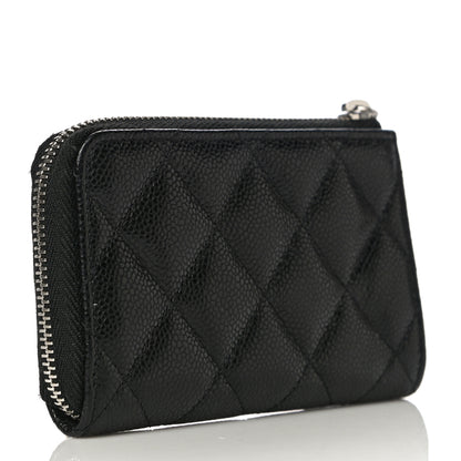 Chanel Caviar Quilted Zipped Key Holder Case Black 3 of 11