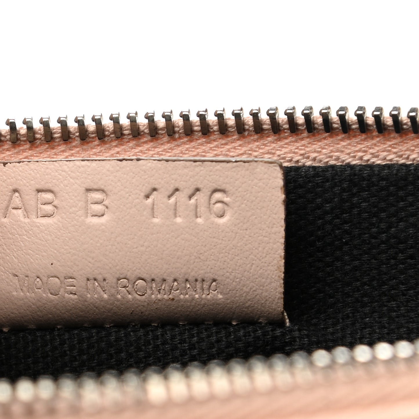 Calfskin Logo Zip Pouch Pale Pink