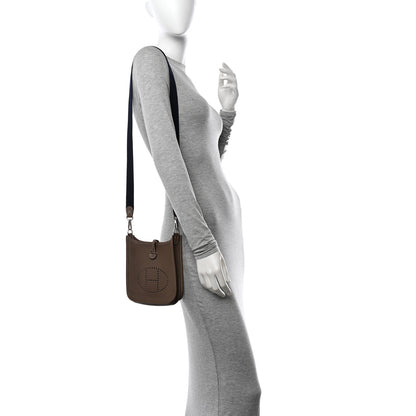 Hermes Taurillon Clemence Amazone Evelyne TPM Etoupe Bleu Indigo 2 of 12