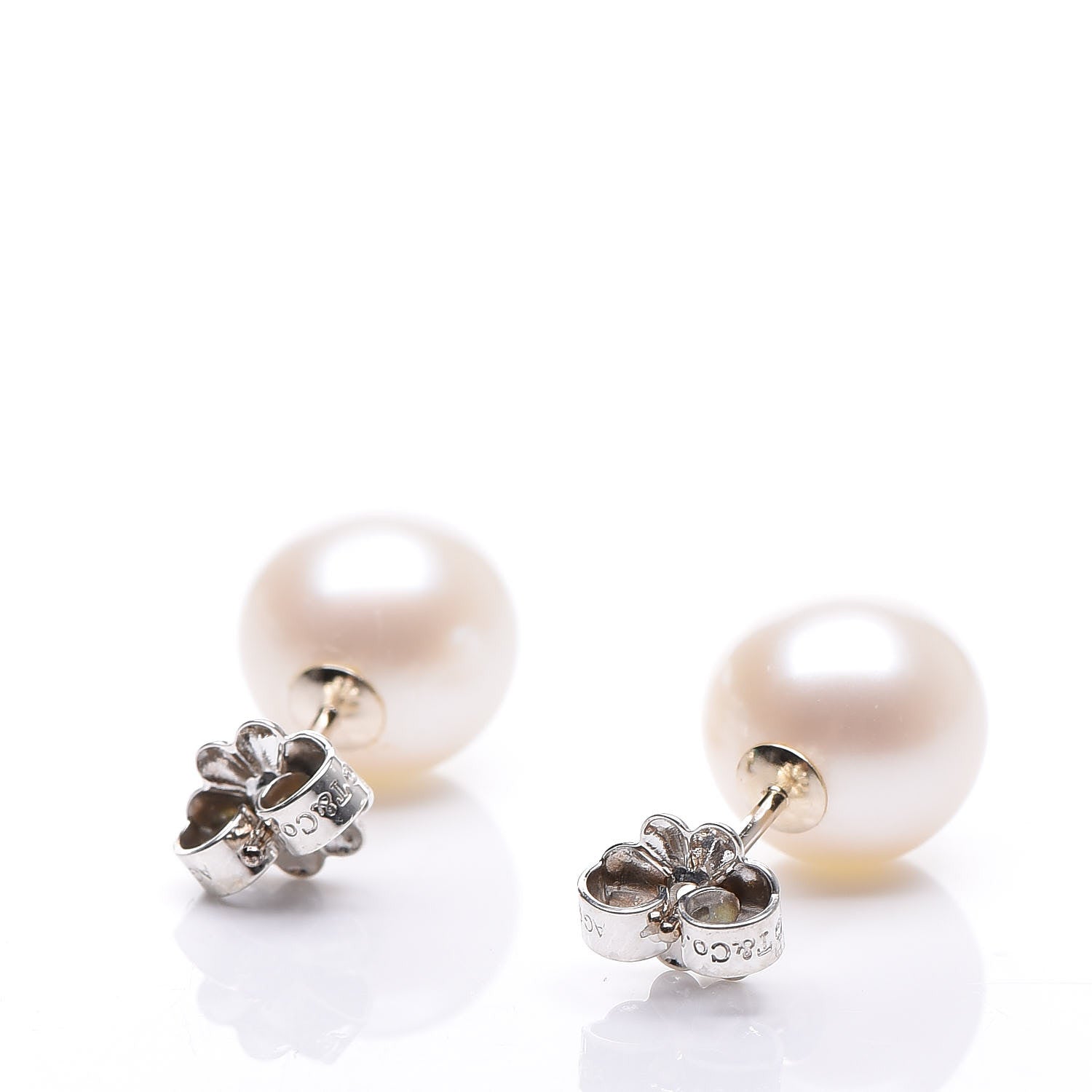 Tiffany Sterling Silver Freshwater Pearl 8-9mm Ziegfeld Earrings 3 of 5