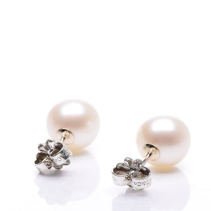 Tiffany Sterling Silver Freshwater Pearl 8-9mm Ziegfeld Earrings 3 of 5