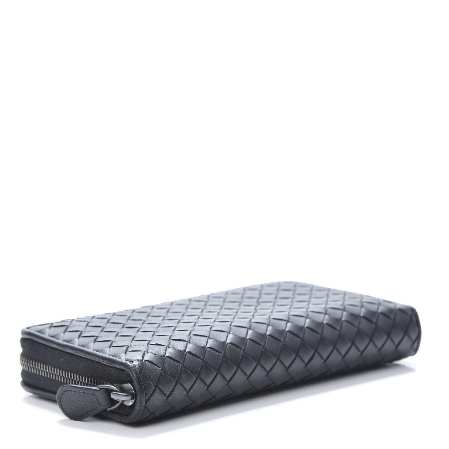 Nappa Intrecciato Zip Around Wallet Black
