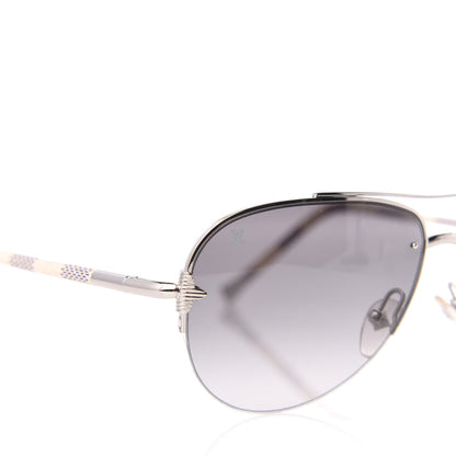 Louis Vuitton Damier Azur Petite Viola Pilote Aviator Sunglasses Z0570U 7 of 8