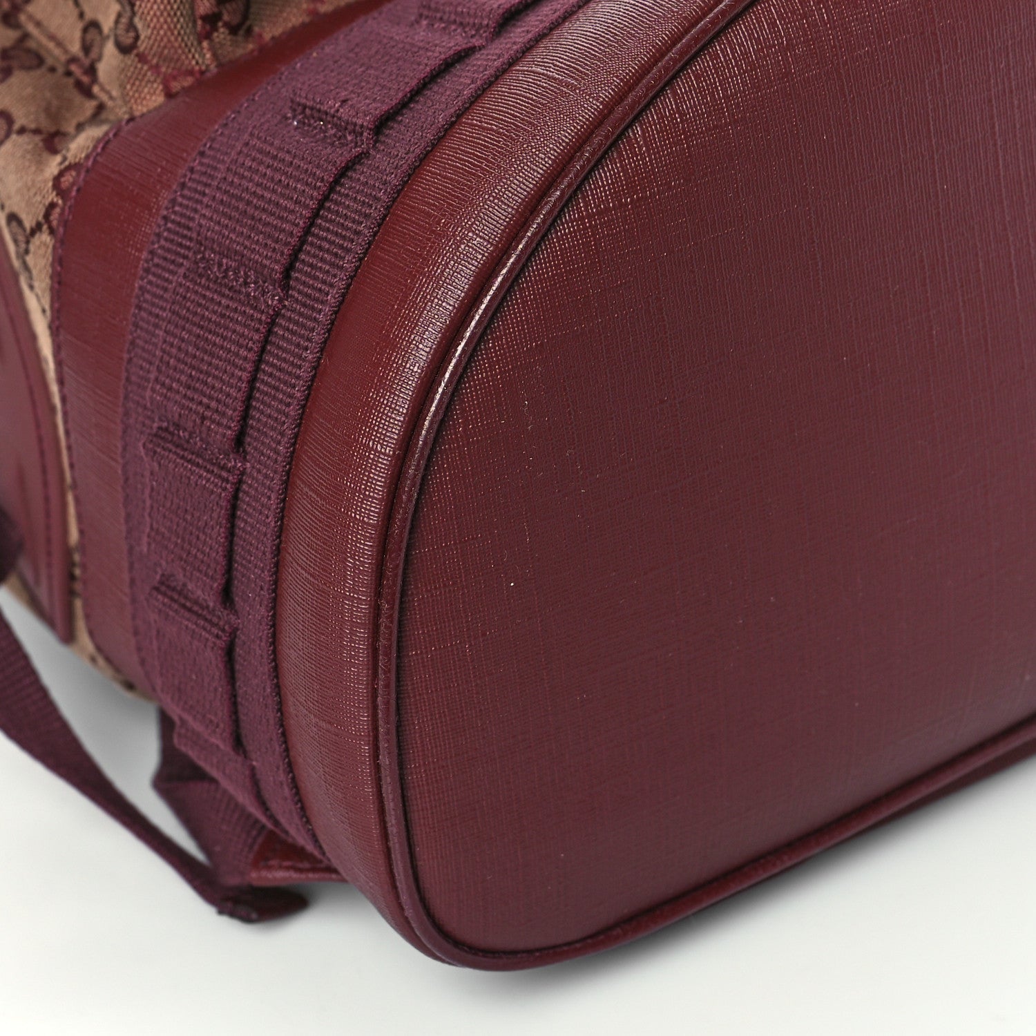 Gucci GG Monogram Script Logo Large Double Pocket Backpack Sahara Rubino Bordeaux 11 of 11