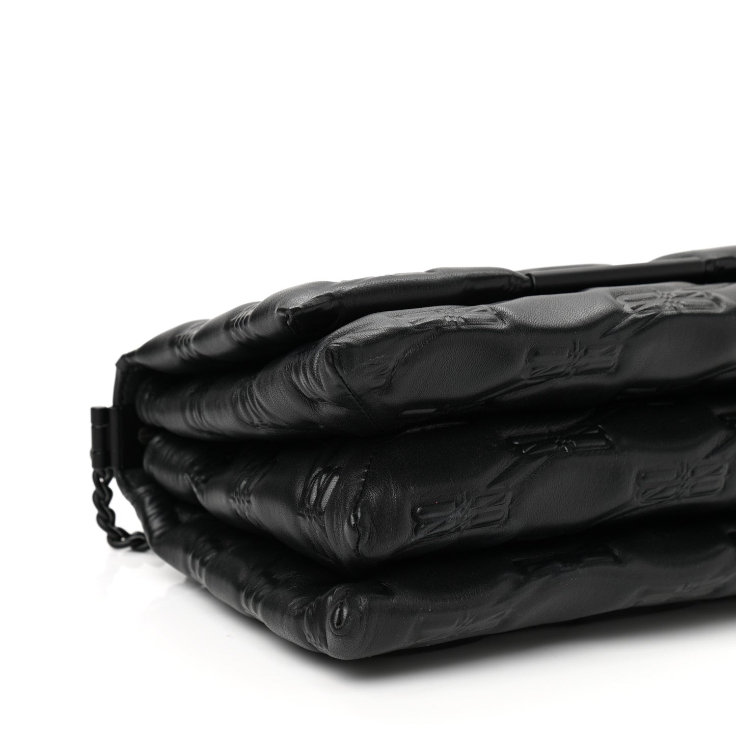Nappa BB Monogram Embossed Medium Triplet Bag Black