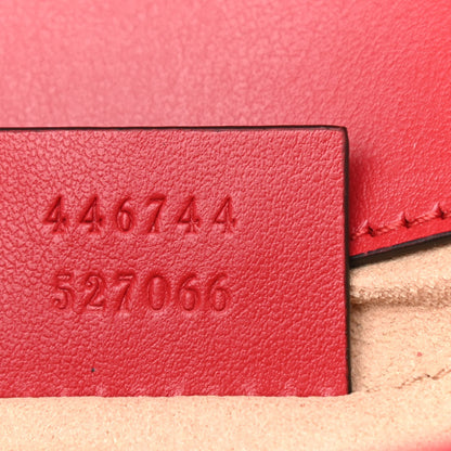 Gucci Calfskin Matelasse Mini GG Marmont Shoulder Bag Hibiscus Red 9 of 10