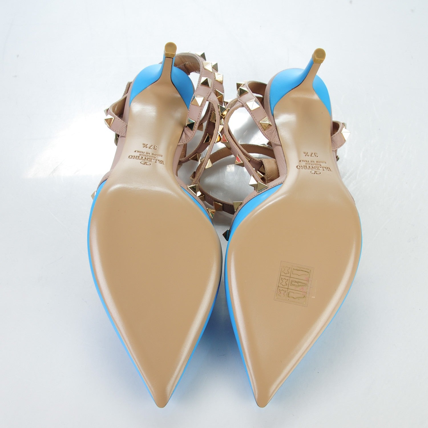 Valentino Garavani Nappa Rockstud Ankle Strap 65mm Pumps 37.5 Parrot Poudre 5 of 8