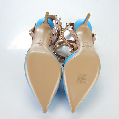Valentino Garavani Nappa Rockstud Ankle Strap 65mm Pumps 37.5 Parrot Poudre 5 of 8
