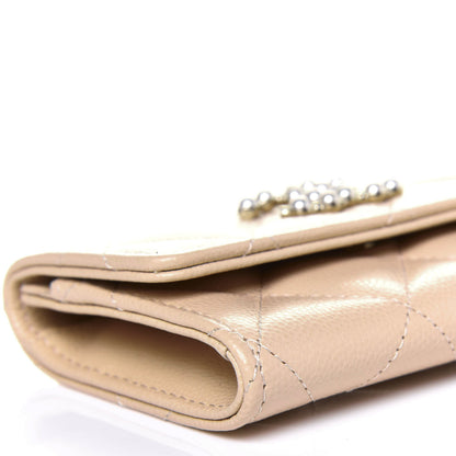 Chanel Caviar Pearl Quilted Coco Candy Flap Card Holder Beige 6 of 12