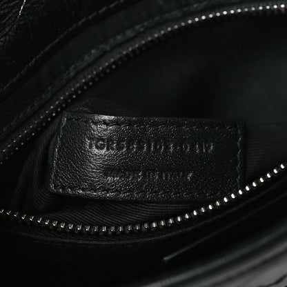 Saint Laurent Crinkled Calfskin Matelasse Monogram Niki Chain Wallet Black 7 of 13