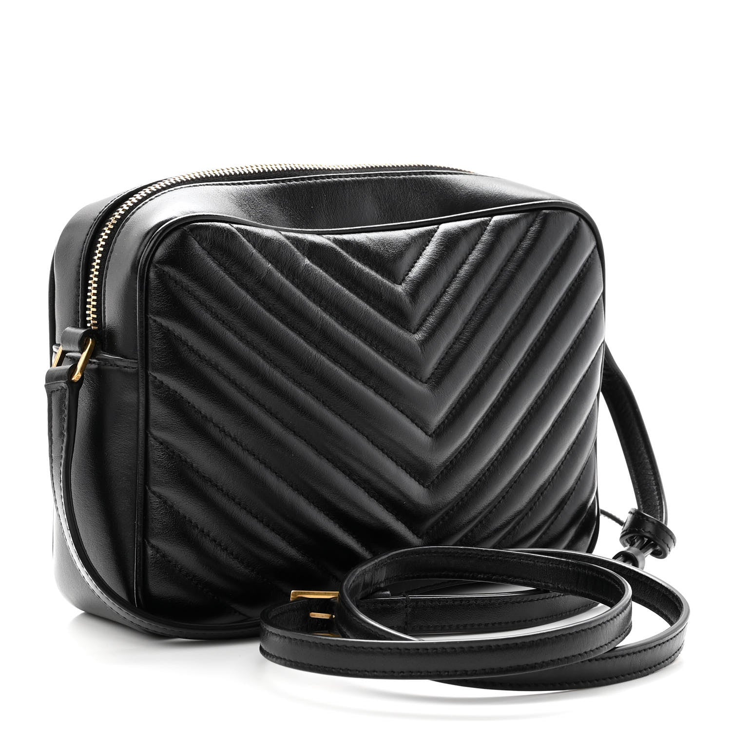 Saint Laurent Calfskin Matelasse Monogram Lou Camera Bag Black 3 of 8