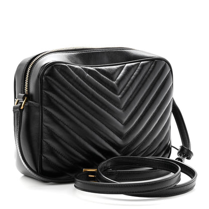 Saint Laurent Calfskin Matelasse Monogram Lou Camera Bag Black 3 of 8