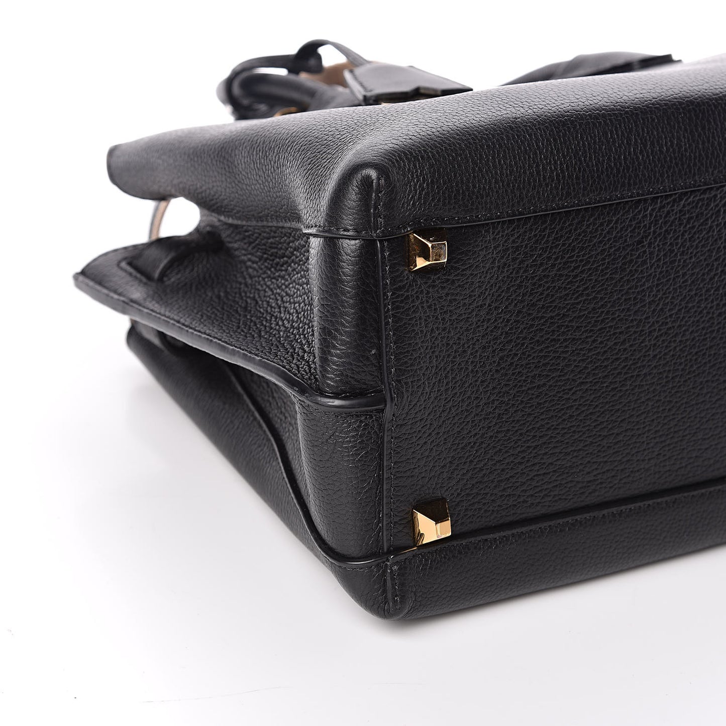 Grained Calfskin Medium Milla Tote Black