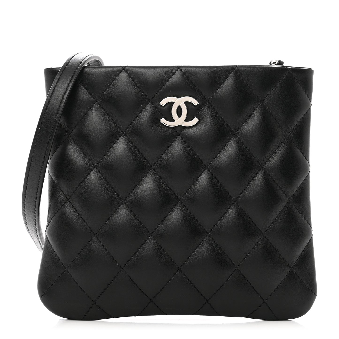 Lambskin Quilted Crossbody Bag Black