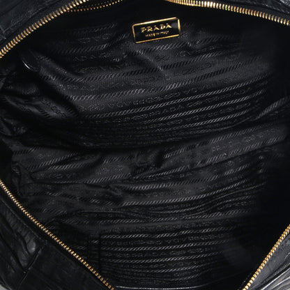 Prada Nappa Gaufre Dome Satchel Black 7 of 10
