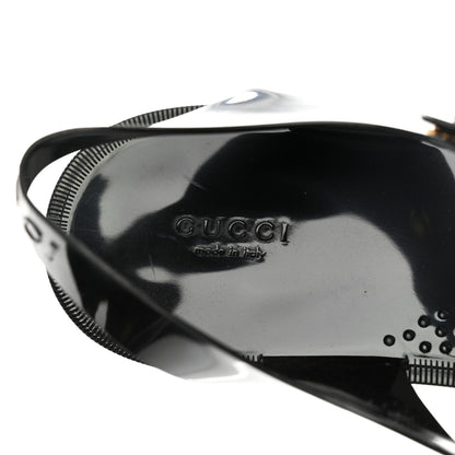 Gucci Shiny Rubber Mens Double G Buckle Strap Sandals 10 Black 8 of 9