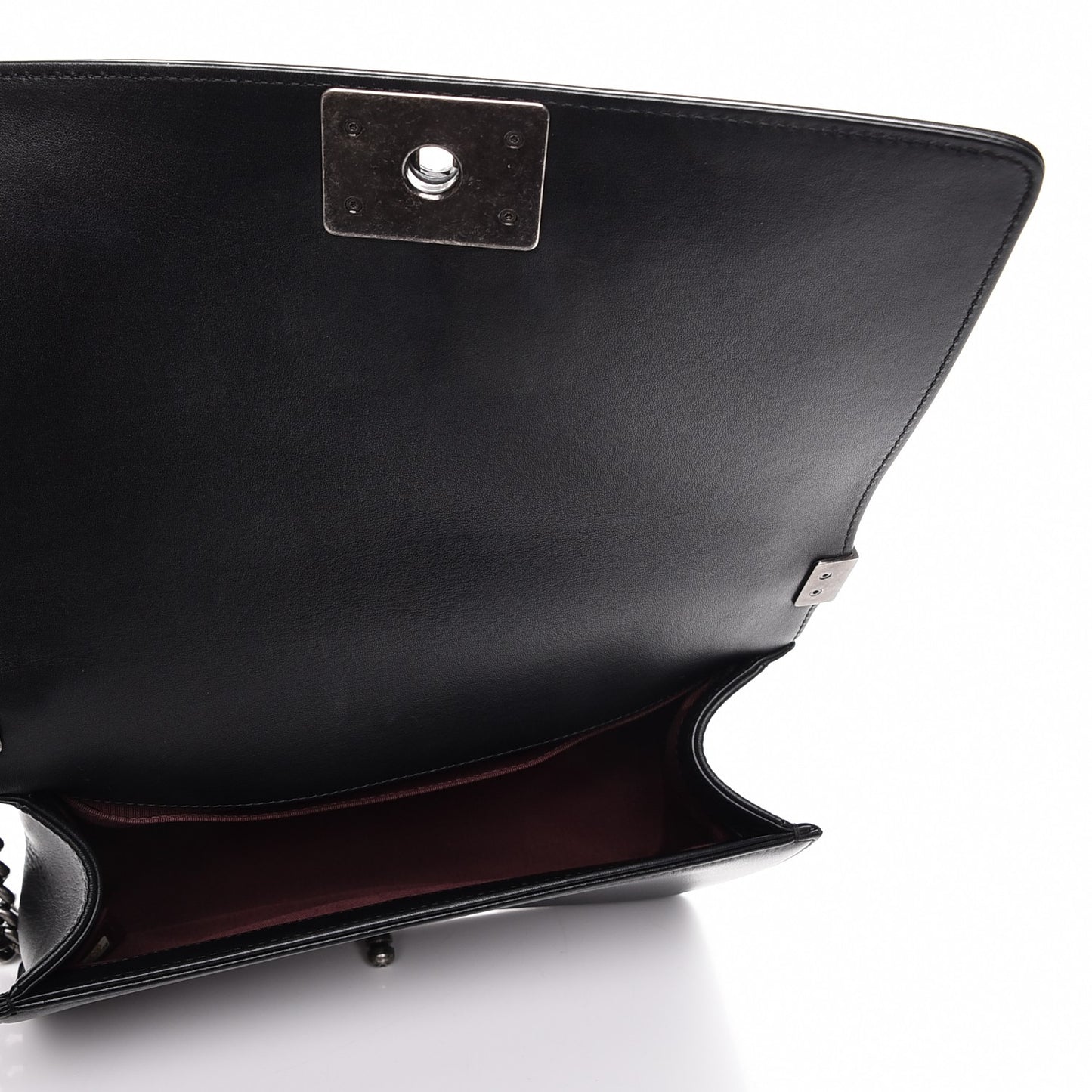 Calfskin Woven Medium Boy Flap Black White