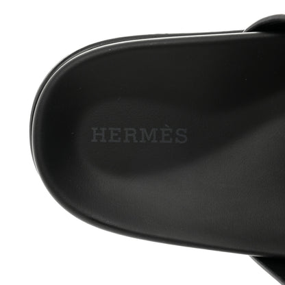 Hermes Calfskin Womens Chypre Sandals 38 Black 7 of 9