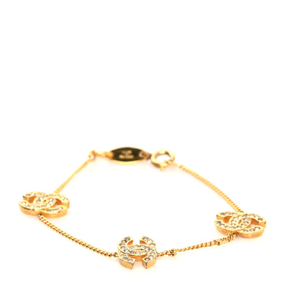Chanel Crystal CC Chain Bracelet Gold 1 of 4
