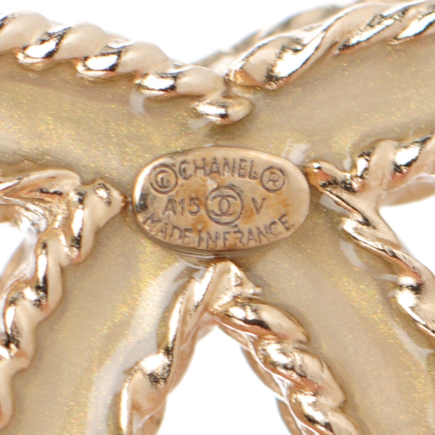 Chanel Crystal CC Brooch Gold 4 of 5