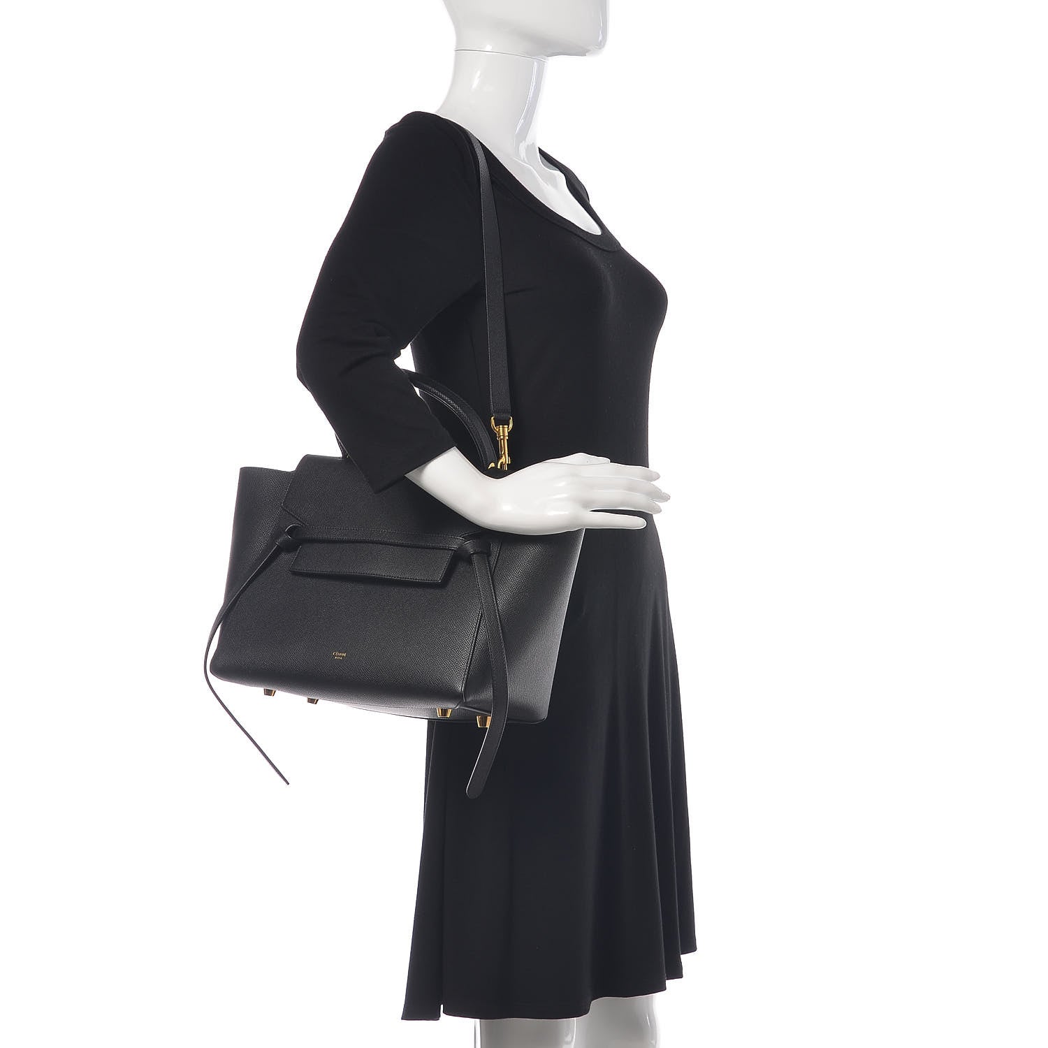Celine Grained Calfskin Mini Belt Bag Black 2 of 12