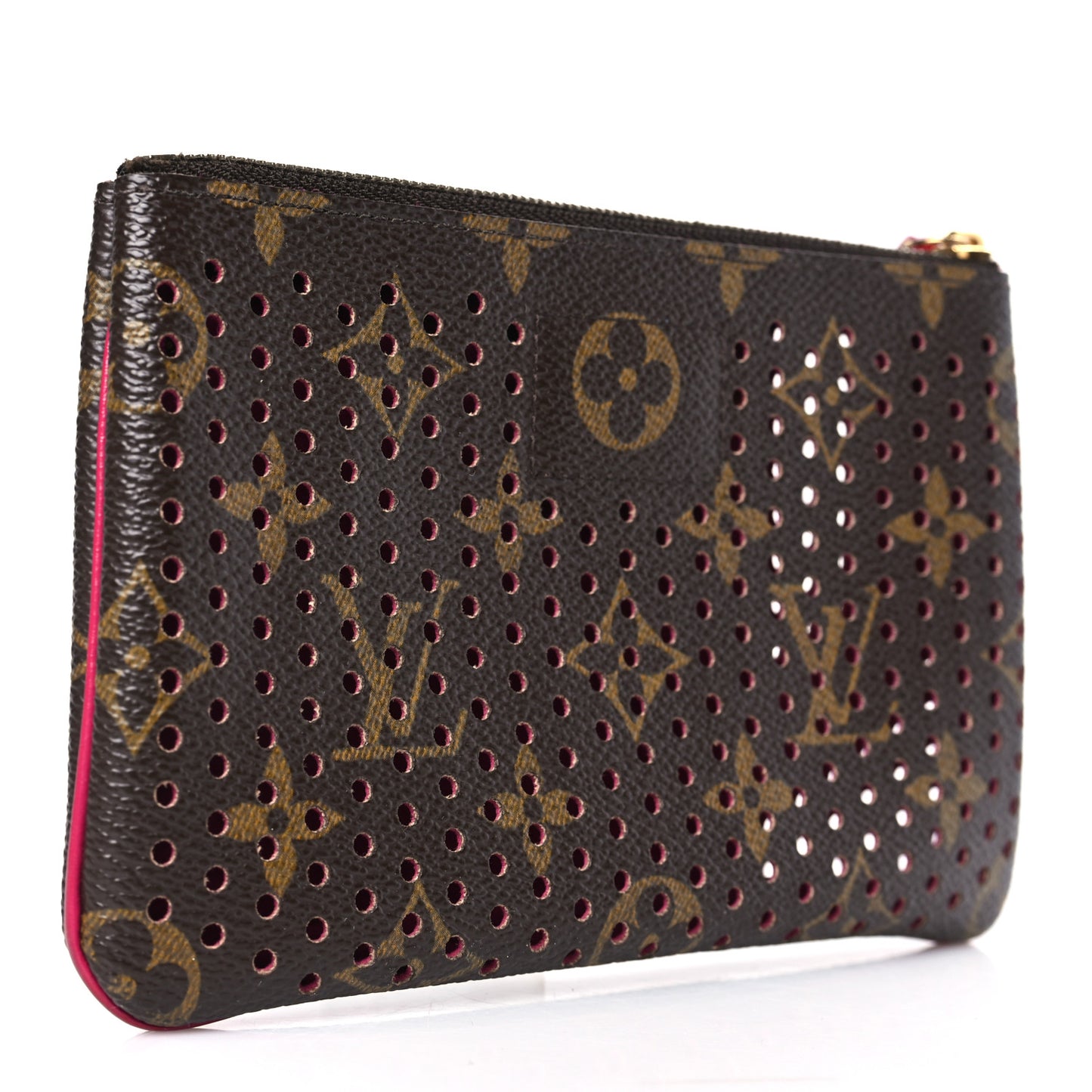 Monogram Perforated Pochette Plat Fuchsia
