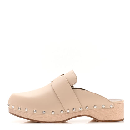 Hermes Calfskin Calya Mules 38 Hetre 1 of 9