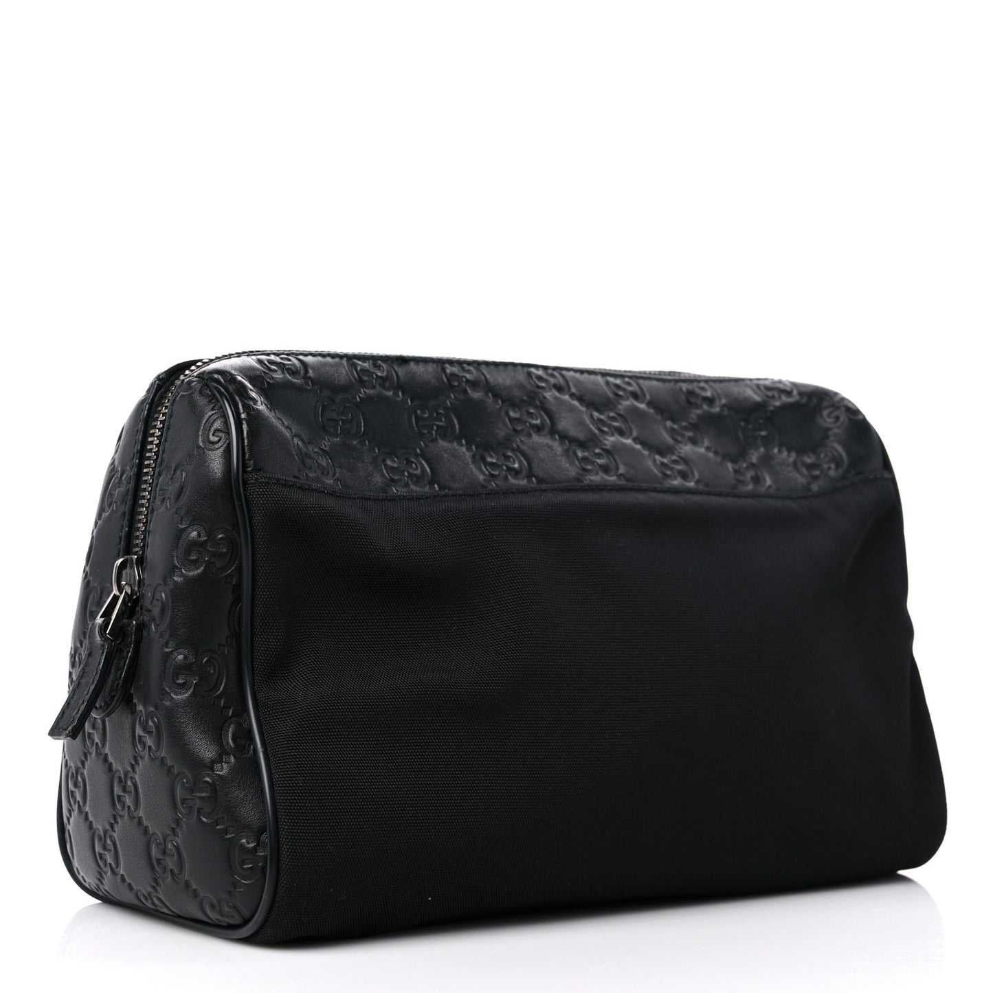 Nylon Guccissima Zip Top Pouch Black