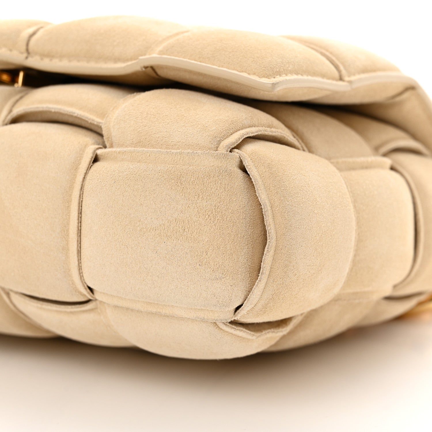 Bottega Veneta Suede Maxi Intrecciato Padded Chain Cassette Crossbody Bag Sand 10 of 16