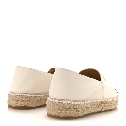 Chanel Lambskin CC Espadrilles 38 White Black 5 of 9