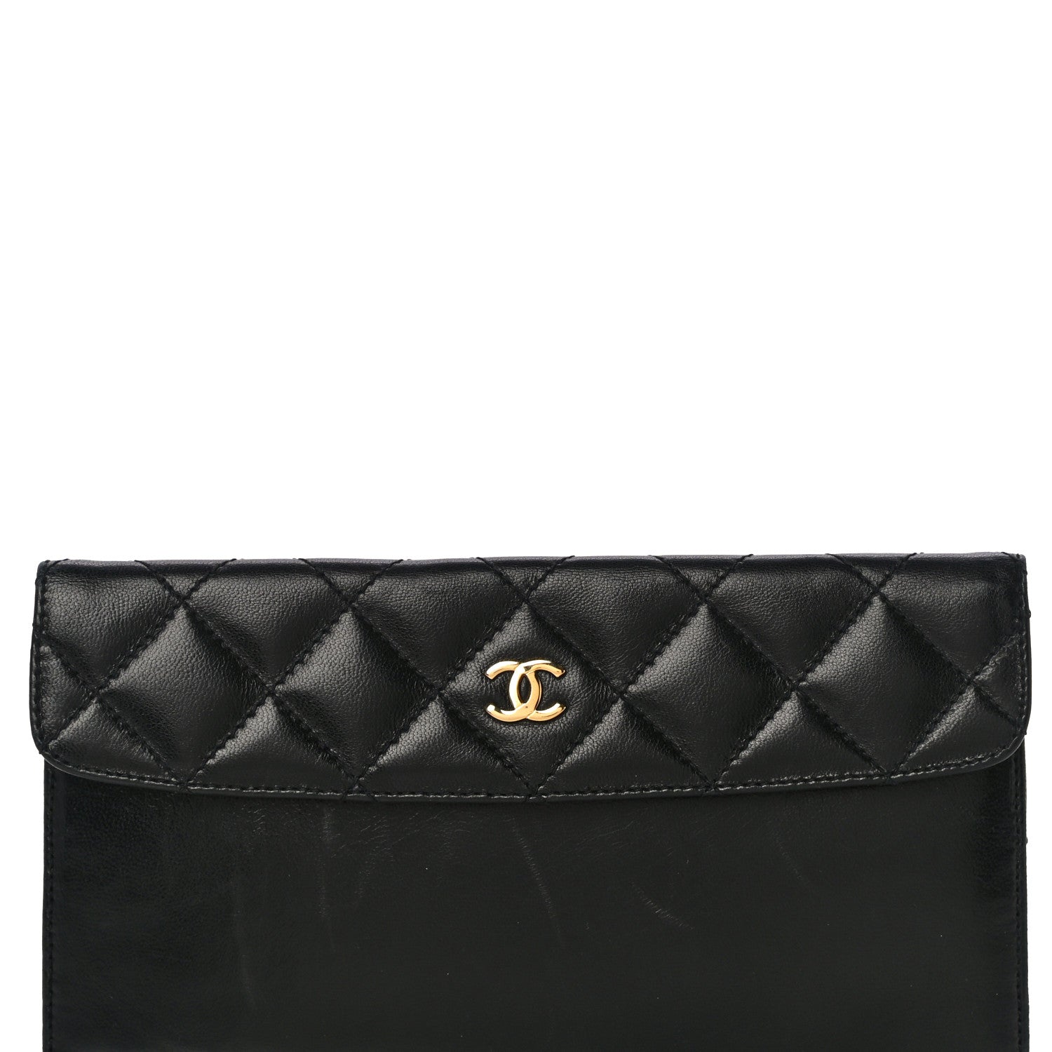 Chanel Calfskin Quilted CC Flap Clutch Black 6 of 14