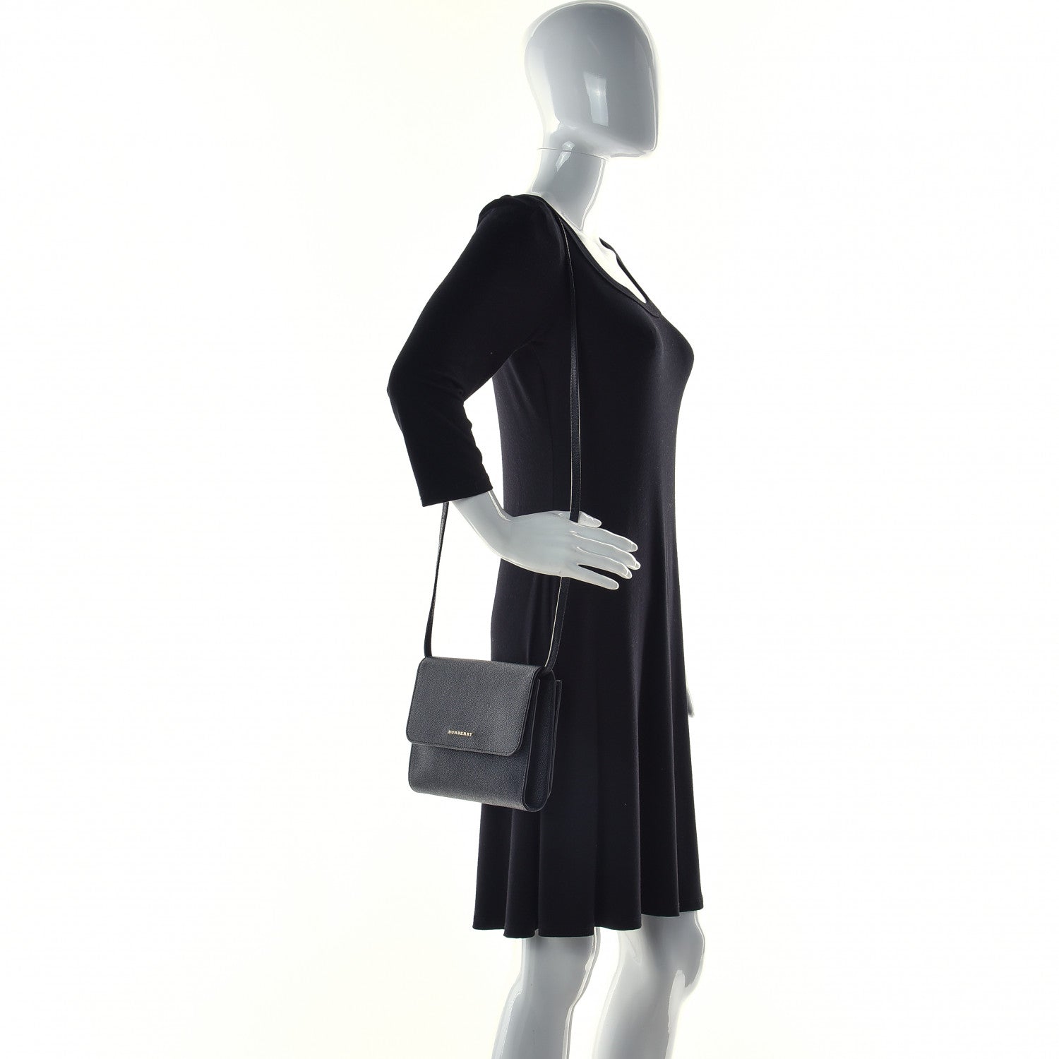 Burberry Grainy Calfskin Small Loxley Crossbody Black 3 of 9