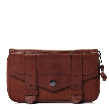 Proenza Schouler Lambskin PS1 Large Zip Around Wallet Saddle 1 of 4