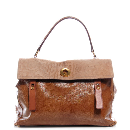 Saint Laurent Pony Hair Patent Leather Large Muse Two Brown 1 of 9