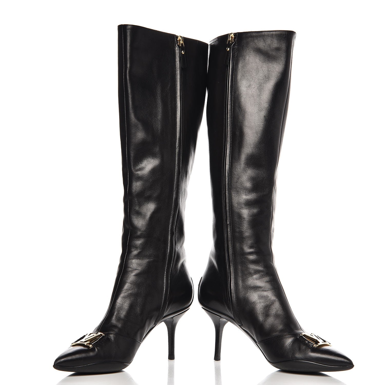 Louis Vuitton Calfskin LV High Boots 39 Black 6 of 11