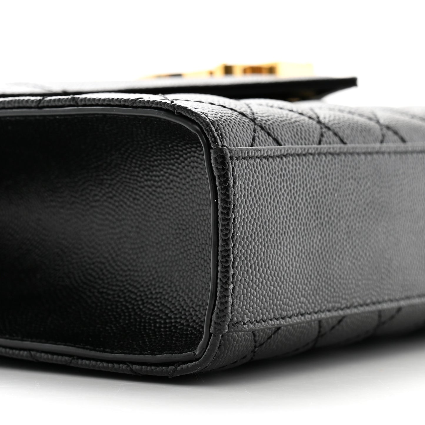 Grain De Poudre Textured Mixed Matelasse Triquilt Medium Monogram Satchel Black