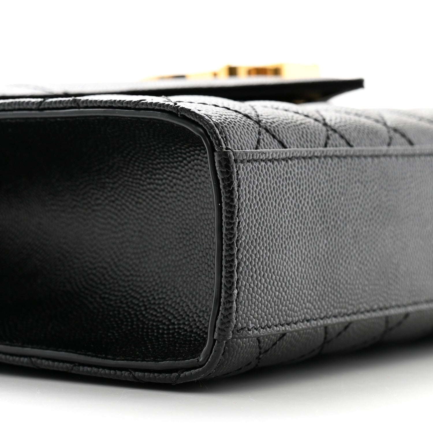 Saint Laurent Grain De Poudre Textured Mixed Matelasse Triquilt Medium Monogram Satchel Black 8 of 13